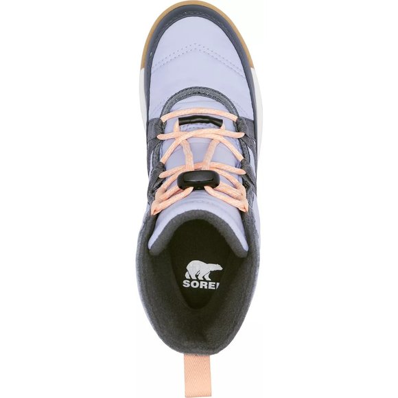 NEW Sorel Sizes 1-7 Kids' Whitney II Short Lace Winter Boots - Black/ Lavender - Picture 5 of 14